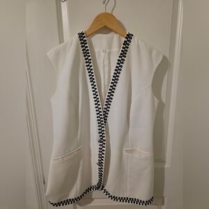 White Vest with Black Trim
